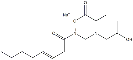 2-[N-(2-ヒドロキシプロピル)-N-(3-オクテノイルアミノメチル)アミノ]プロピオン酸ナトリウム 化学構造式