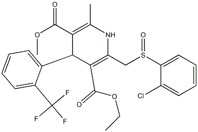 1,4-Dihydro-4-(2-trifluoromethylphenyl)-6-methyl-2-[(2-chlorophenylsulfinyl)methyl]pyridine-3,5-dicarboxylic acid 3-ethyl 5-methyl ester