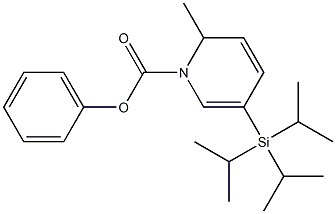1,2-ジヒドロ-2-メチル-5-(トリイソプロピルシリル)ピリジン-1-カルボン酸フェニル 化学構造式