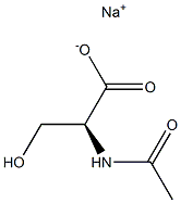 (2S)-2-(アセチルアミノ)-3-ヒドロキシプロピオン酸ナトリウム 化学構造式