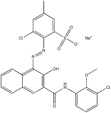 3-Chloro-5-methyl-2-[[3-[[(3-chloro-2-methoxyphenyl)amino]carbonyl]-2-hydroxy-1-naphtyl]azo]benzenesulfonic acid sodium salt