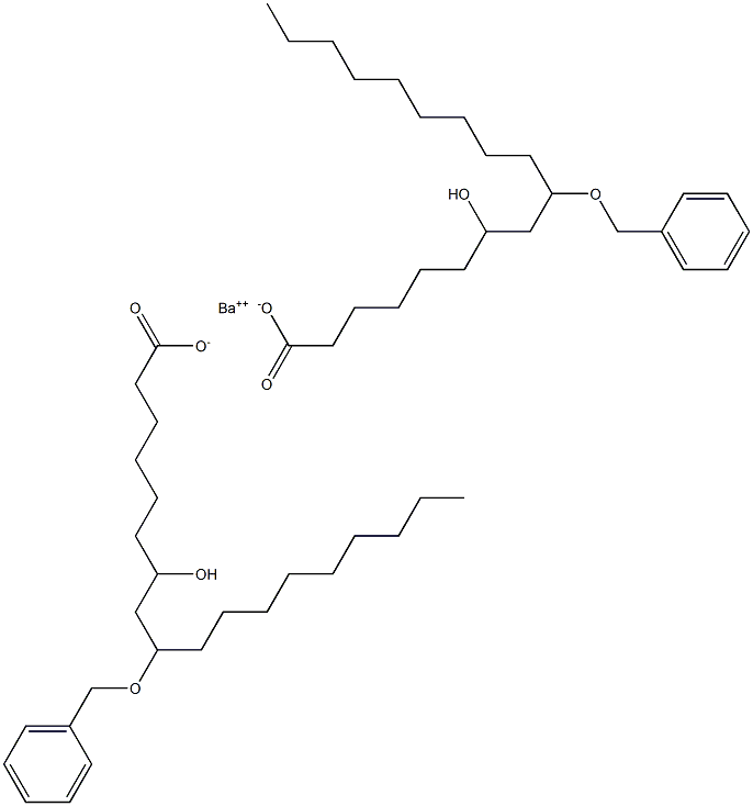 Bis(9-benzyloxy-7-hydroxystearic acid)barium salt 结构式