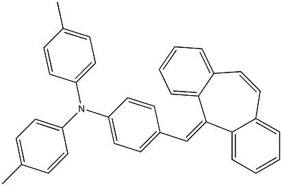 N,N-Di(p-tolyl)-4-(5H-dibenzo[a,d]cycloheptene-5-ylidenemethyl)aniline 结构式