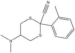 5-(Dimethylamino)-2-[2-methylphenyl]-1,3-dithiane-2-carbonitrile,,结构式
