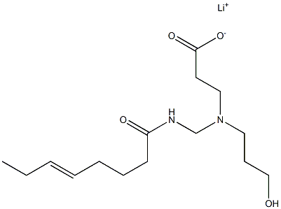 3-[N-(3-ヒドロキシプロピル)-N-(5-オクテノイルアミノメチル)アミノ]プロピオン酸リチウム 化学構造式