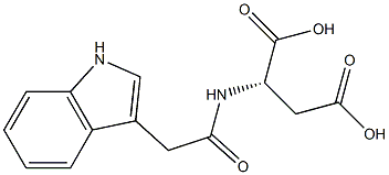 N-[(1H-インドール-3-イル)アセチル]-L-アスパラギン酸 化学構造式