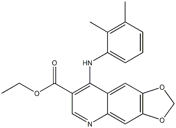 4-[[2,3-Dimethylphenyl]amino]-6,7-(methylenedioxy)quinoline-3-carboxylic acid ethyl ester,,结构式