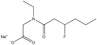 N-エチル-N-(3-フルオロヘキサノイル)グリシンナトリウム 化学構造式