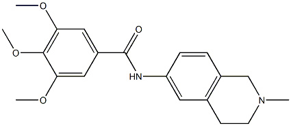 3,4,5-Trimethoxy-N-[(1,2,3,4-tetrahydro-2-methylisoquinolin)-6-yl]benzamide 结构式