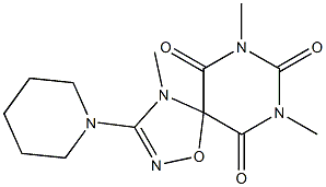 3-Piperidino-4,7,9-trimethyl-1-oxa-2,4,7,9-tetraazaspiro[4.5]deca-2-ene-6,8,10-trione Struktur
