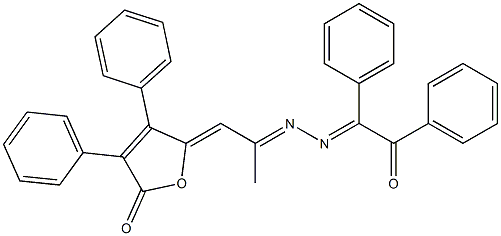5-[2-[2-(1,2-Diphenyl-2-oxoethylidene)hydrazono]propylidene]-3,4-diphenylfuran-2(5H)-one,,结构式