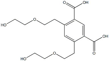 4,6-ビス(5-ヒドロキシ-3-オキサペンタン-1-イル)イソフタル酸 化学構造式