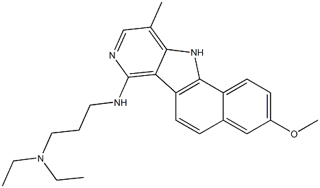 7-(3-Diethylaminopropylamino)-10-methyl-3-methoxy-11H-benzo[g]pyrido[4,3-b]indole,,结构式