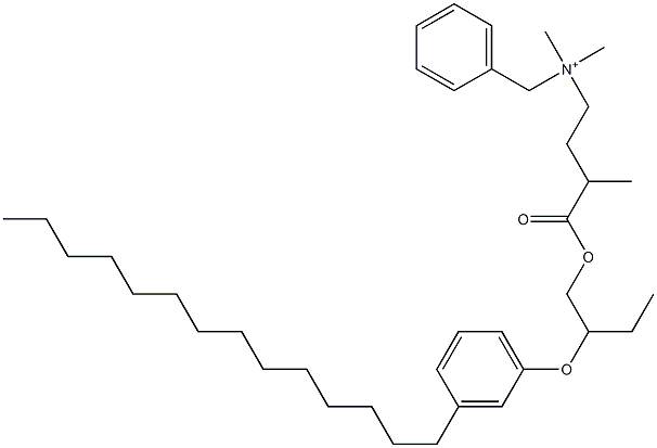 N,N-ジメチル-N-ベンジル-N-[3-[[2-(3-テトラデシルフェニルオキシ)ブチル]オキシカルボニル]ブチル]アミニウム 化学構造式