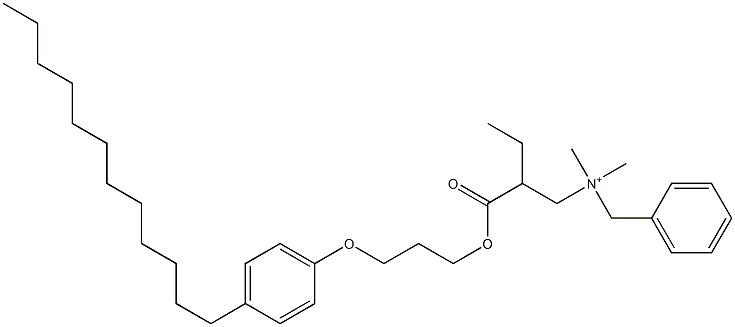 N,N-Dimethyl-N-benzyl-N-[2-[[3-(4-dodecylphenyloxy)propyl]oxycarbonyl]butyl]aminium 结构式