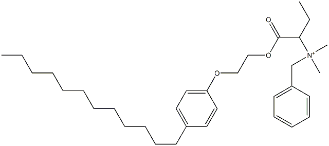 N,N-Dimethyl-N-benzyl-N-[1-[[2-(4-dodecylphenyloxy)ethyl]oxycarbonyl]propyl]aminium 结构式