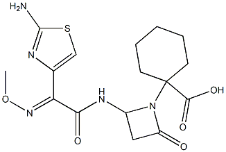 1-[2-Oxo-4-[2-(methoxyimino)-2-(2-aminothiazol-4-yl)acetylamino]azetidin-1-yl]cyclohexane-1-carboxylic acid Structure