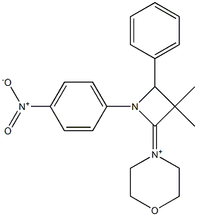 4-[1-(4-Nitrophenyl)-2-phenyl-3,3-dimethylazetidin-4-ylidene]morpholinium,,结构式