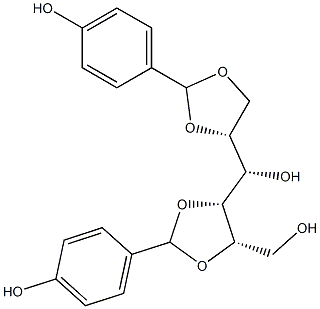 1-O,2-O:4-O,5-O-Bis(4-hydroxybenzylidene)-L-glucitol Struktur
