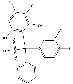 (3,4-Dichlorophenyl)(3,4-dichloro-2,6-dihydroxyphenyl)phenylmethanesulfonic acid,,结构式