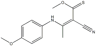 2-Cyano-3-(4-methoxyphenylamino)-3-methylthioacrylic acid methyl ester,,结构式