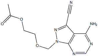 4-Amino-1-(2-acetyloxyethoxymethyl)-1H-pyrazolo[3,4-d]pyrimidine-3-carbonitrile 结构式