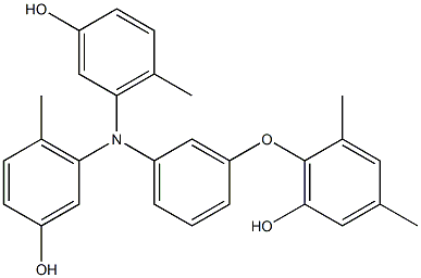 N,N-Bis(3-hydroxy-6-methylphenyl)-3-(6-hydroxy-2,4-dimethylphenoxy)benzenamine 结构式