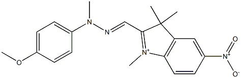 2-[[2-(4-Methoxyphenyl)-2-methylhydrazono]methyl]-1,3,3-trimethyl-5-nitro-3H-indolium,,结构式