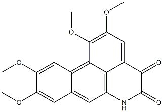 1,2,9,10-テトラメトキシ-4H-ジベンゾ[de,g]キノリン-4,5(6H)-ジオン 化学構造式