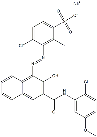 4-Chloro-2-methyl-3-[[3-[[(2-chloro-5-methoxyphenyl)amino]carbonyl]-2-hydroxy-1-naphtyl]azo]benzenesulfonic acid sodium salt