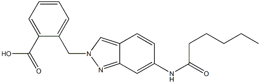 2-(6-Hexanoylamino-2H-indazol-2-ylmethyl)benzoic acid,,结构式