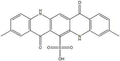 5,7,12,14-テトラヒドロ-3,9-ジメチル-7,14-ジオキソキノ[2,3-b]アクリジン-6-スルホン酸 化学構造式