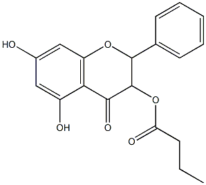 5,7-ジヒドロキシ-3-ブタノイルオキシフラバノン 化学構造式
