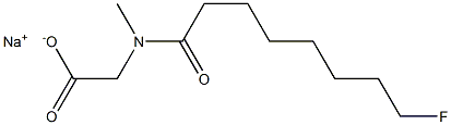 N-(8-Fluorooctanoyl)-N-methylglycine sodium salt 结构式