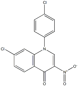 3-Nitro-1-(4-chlorophenyl)-7-chloroquinolin-4(1H)-one,,结构式