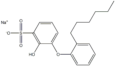 2-Hydroxy-2'-hexyl[oxybisbenzene]-3-sulfonic acid sodium salt,,结构式