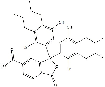 1,1-Bis(2-bromo-5-hydroxy-3,4-dipropylphenyl)-1,3-dihydro-3-oxoisobenzofuran-6-carboxylic acid 结构式