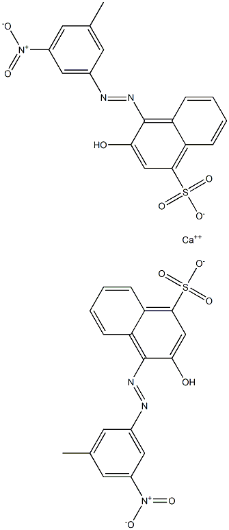Bis[1-[(3-methyl-5-nitrophenyl)azo]-2-hydroxy-4-naphthalenesulfonic acid]calcium salt,,结构式