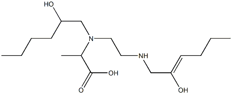 2-[N-(2-Hydroxyhexyl)-N-[2-(2-hydroxy-2-hexenylamino)ethyl]amino]propionic acid 结构式