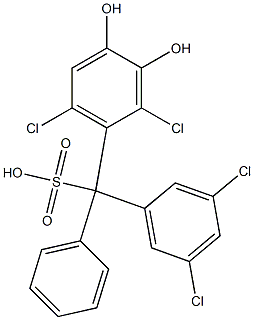 (3,5-Dichlorophenyl)(2,6-dichloro-3,4-dihydroxyphenyl)phenylmethanesulfonic acid Structure
