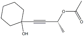 Acetic acid (R)-3-(1-hydroxycyclohexyl)-1-methyl-2-propynyl ester Struktur