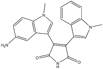 3-(5-Amino-1-methyl-1H-indol-3-yl)-4-(1-methyl-1H-indol-3-yl)-1H-pyrrole-2,5-dione,,结构式