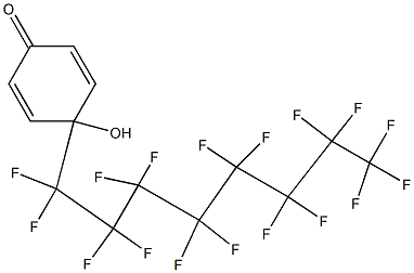 4-(ヘプタデカフルオロオクチル)-4-ヒドロキシ-2,5-シクロヘキサジエン-1-オン 化学構造式