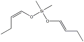 ジメチル[(Z)-1-ブテニルオキシ][(E)-1-ブテニルオキシ]シラン 化学構造式