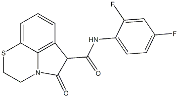 2,3,5,6-Tetrahydro-5-oxo-N-(2,4-difluorophenyl)pyrrolo[1,2,3-de]-1,4-benzothiazine-6-carboxamide 结构式