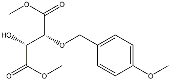 (2R,3R)-2-ヒドロキシ-3-(4-メトキシベンジルオキシ)こはく酸ジメチル 化学構造式