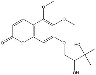 5-Methoxy-6-methoxy-7-(2,3-dihydroxy-3-methylbutoxy)coumarin,,结构式