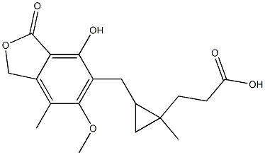 3-[(4-Hydroxy-6-methoxy-7-methyl-3-oxo-5-phthalanyl)methyl]-1-methylcyclopropane-1-propionic acid,,结构式