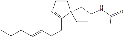 1-[2-(アセチルアミノ)エチル]-1-エチル-2-(3-ヘプテニル)-2-イミダゾリン-1-イウム 化学構造式