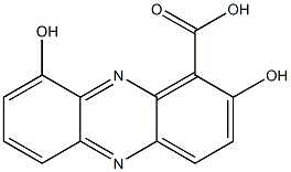 2,9-ジヒドロキシフェナジン-1-カルボン酸 化学構造式